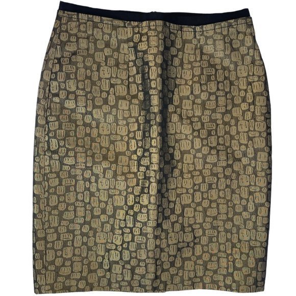 ⭐️FSP⭐️ LOFT‎ Formal Gold Shimmer Lined Skirt - Picture 9 of 14